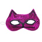 Карнавальная маска «Кошечка», с пайетками, цвет фуксии - фото 8701199