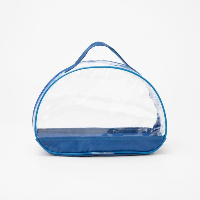 Косметичка на молнии, цвет голубой/прозрачный 16977