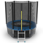 Батут EVO JUMP External 6 ft, d=183 см, с внешней сеткой, нижней сеткой и лестницей, синий - Фото 2