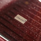 Сковорода-гриль литая «Рубин», 24×3,5 см, стеклянная крышка, съёмная ручка, антипригарное покрытие, индукция, цвет бордовый - Фото 12