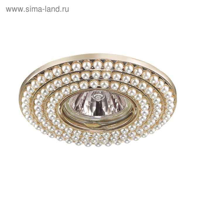 Встраиваемый светильник Novotech, 50 Вт, GX5,3, 12 В, 75x75 мм, d=75 мм, цвет золото - Фото 1