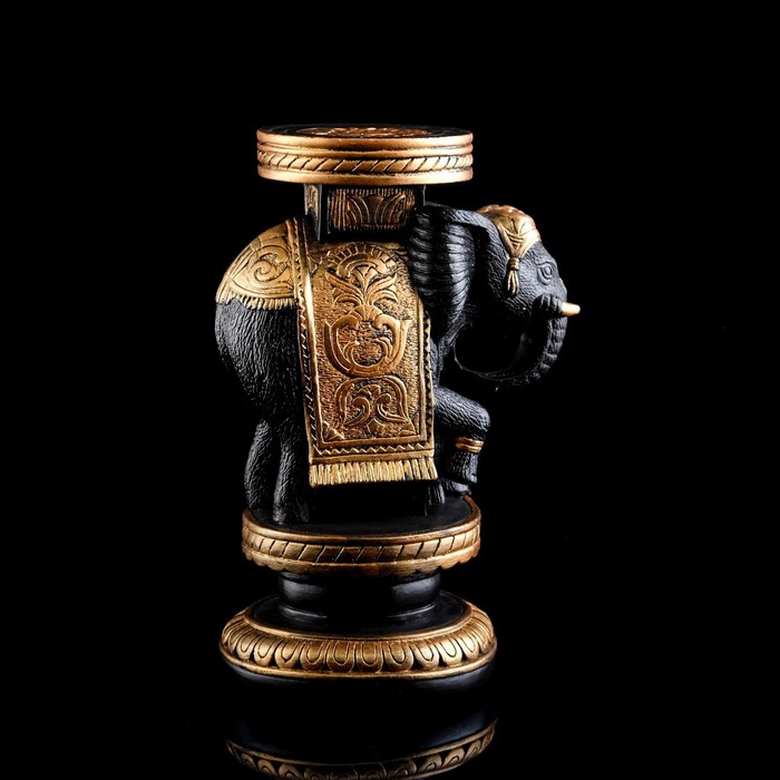 Статуэтка-подставка декоративная "Слон индийский", золотистая, гипс, 22х17х34 см - Фото 1