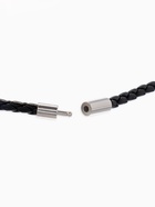 Браслет унисекс «Кожаное плетение», цвет чёрный с серебром, 82 см - Фото 3