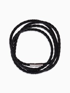 Браслет унисекс «Кожаное плетение», цвет чёрный с серебром, 82 см - Фото 2