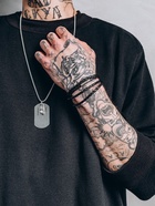 Браслет унисекс «Кожаное плетение», цвет чёрный с серебром, 82 см - Фото 5