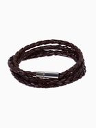 Браслет унисекс «Кожаное плетение», цвет коричневый с серебром, 82 см - Фото 1