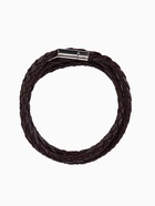 Браслет унисекс «Кожаное плетение», цвет коричневый с серебром, 82 см - Фото 5