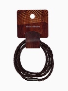 Браслет унисекс «Кожаное плетение», цвет коричневый с серебром, 82 см - Фото 6