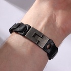 Браслет мужской «Викинг» плетение, цвет чёрный с чернёным серебром, 21 см - Фото 5