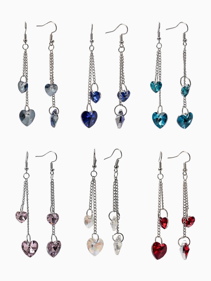 Серьги из стекла «Яркий день» сердце, миксы - Фото 1