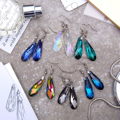 Серьги из стекла «Яркий день» капля, миксы