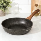 Сковорода KUKMARA Granit Ultra original, d=26 см, пластиковая ручка, антипригарное покрытие, алюминий, чёрная - Фото 1