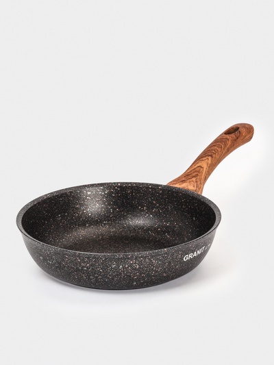 Сковорода KUKMARA Granit Ultra original, d=24 см, пластиковая ручка, антипригарное покрытие, алюминий, коричневая