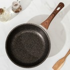 Сковорода KUKMARA Granit Ultra original, d=24 см, пластиковая ручка, антипригарное покрытие, алюминий, коричневая - Фото 2