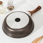 Сковорода KUKMARA Granit Ultra original, d=24 см, пластиковая ручка, антипригарное покрытие, алюминий, коричневая - Фото 3