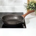 Сковорода KUKMARA Granit Ultra original, d=24 см, пластиковая ручка, антипригарное покрытие, алюминий, коричневая - Фото 6