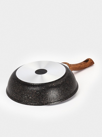 Сковорода KUKMARA Granit Ultra original, d=24 см, пластиковая ручка, антипригарное покрытие, литой алюминий, коричневая