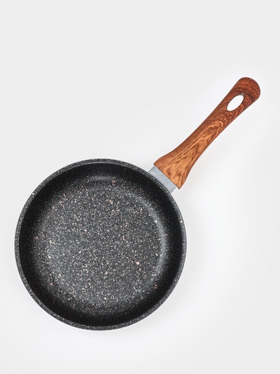 Сковорода KUKMARA Granit Ultra original, d=22 см, пластиковая ручка, антипригарное покрытие, литой алюминий, коричневая