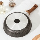 Сковорода KUKMARA Granit Ultra original, d=22 см, пластиковая ручка, антипригарное покрытие, алюминий, тёмно-коричневая - Фото 3