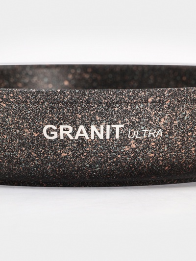 Сковорода KUKMARA Granit Ultra original, d=22 см, пластиковая ручка, антипригарное покрытие, литой алюминий, коричневая