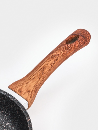 Сковорода KUKMARA Granit Ultra original, d=22 см, пластиковая ручка, антипригарное покрытие, литой алюминий, коричневая
