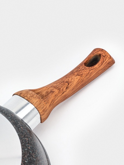 Сковорода KUKMARA Granit Ultra original, d=22 см, пластиковая ручка, антипригарное покрытие, литой алюминий, коричневая