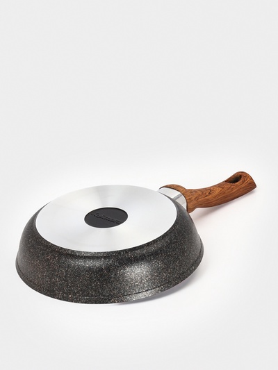 Сковорода KUKMARA Granit Ultra original, d=22 см, пластиковая ручка, антипригарное покрытие, литой алюминий, коричневая