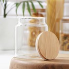 Банка стеклянная для сыпучих продуктов с бамбуковой крышкой Magistro «Эко», 650 мл, 10×12.5 см - Фото 2