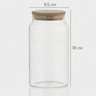 Банка для сыпучих Bella Tenero «Эко», 1 л, 9.5×18 см, с бамбуковой крышкой, стекло, прозрачная - Фото 3