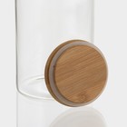 Банка для сыпучих Bella Tenero «Эко», 1 л, 9.5×18 см, с бамбуковой крышкой, стекло, прозрачная - Фото 4