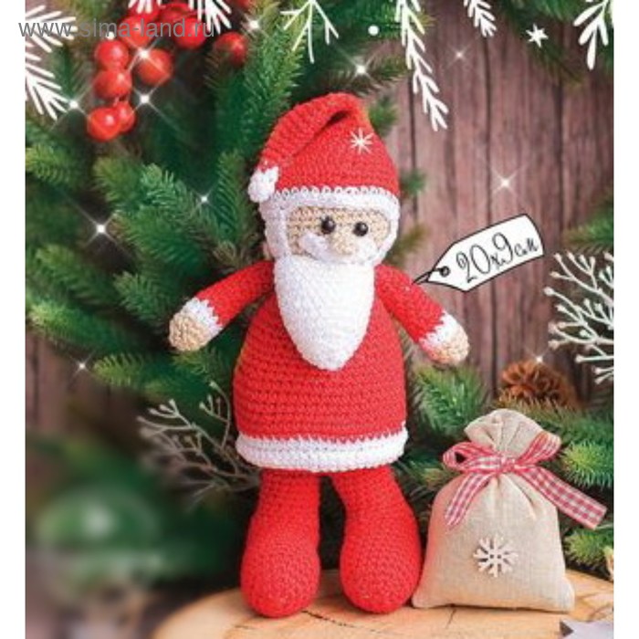 Новогодняя игрушка «Дедушка мороз», набор для вязания, 15 × 13 × 4 см - Фото 1