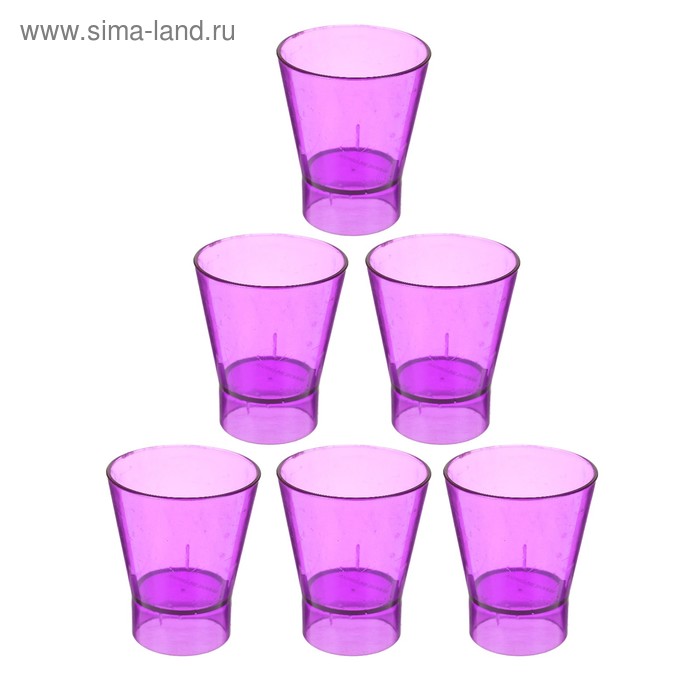 Стопка «Праздник», набор 6 шт., цвет фиолетовый - Фото 1