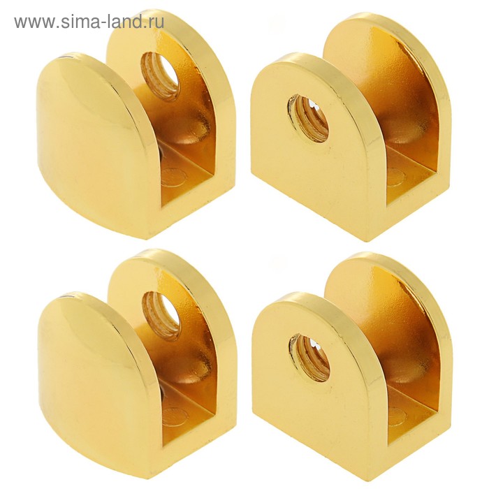 Полкодержатель P110GP, 22×23×20 мм, 4 шт. в наборе, цвет золото - Фото 1