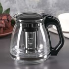 Чайник стеклянный заварочный «Иллюзия», 1,5 л, с металлическим ситом, цвет чёрный - фото 2306186