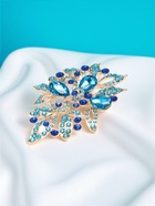 Брошь «Императрица» роса, голубая в золоте - Фото 7