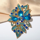Брошь «Императрица» роса, голубая в золоте - Фото 6