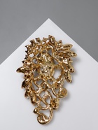 Брошь «Императрица», лавра, шампанского в золоте - Фото 2