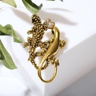 Брошь со стразами «Ящерки» дуэт, цвет белый в бронзе - Фото 2