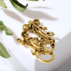 Брошь со стразами «Ящерки» дуэт, цвет белый в бронзе - Фото 3