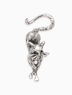 Брошь «Кошка грациозная», цвет зелёный в чернёном серебре - Фото 1