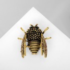 Брошь «Шмель», чёрная в чернёном золоте - Фото 1