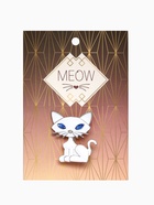 Брошь «Кошечка» хитрая, цвет бело-голубой в серебре - Фото 5