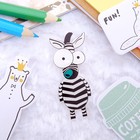 Брошь «Зебра мультяшная», цвет черно-белый - Фото 1