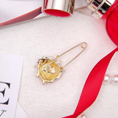 Булавка «Божья коровка» 4,5см, цвет черно-красный в золоте