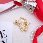 Брошь «Купидон» девочка, цвет красно-белый в золоте - Фото 3