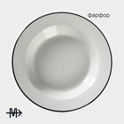 Тарелка глубокая Magistro «Морской бриз», 400 мл, d=20 см, фарфор, белая - Фото 2