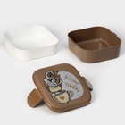 Ланч - бокс в школу IDEA «Совы», 2 отделения, 800 мл, 12.5×13×8.5 см, пластик, коричневый - Фото 5