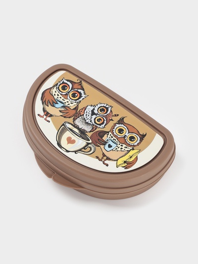 Бутербродница IDEA «Совы», 325 мл, 10.5×15×4 см, пластик, коричневая