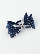 Бант для волос на резинке «Школьница», белый горошек, 14 см, бело-синий - Фото 6