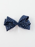 Бант для волос на резинке «Школьница», белый горошек, 14 см, бело-синий - Фото 7